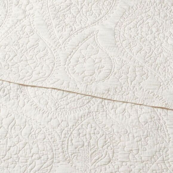 Open Box - Threshold - King Garment Washed Paisley Stitch Quilt Ivory - T Ivory - Picture 3 of 3